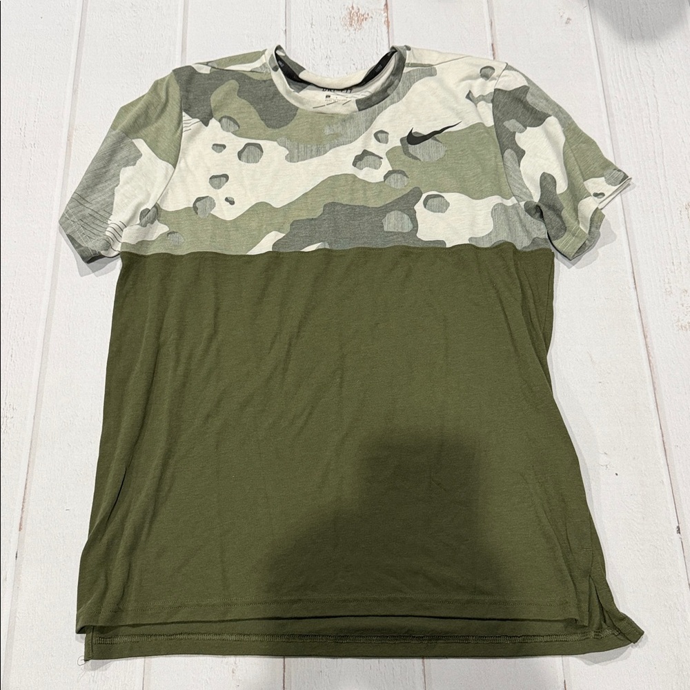 Nike Men's Olive Green Dri-FIT Shirt